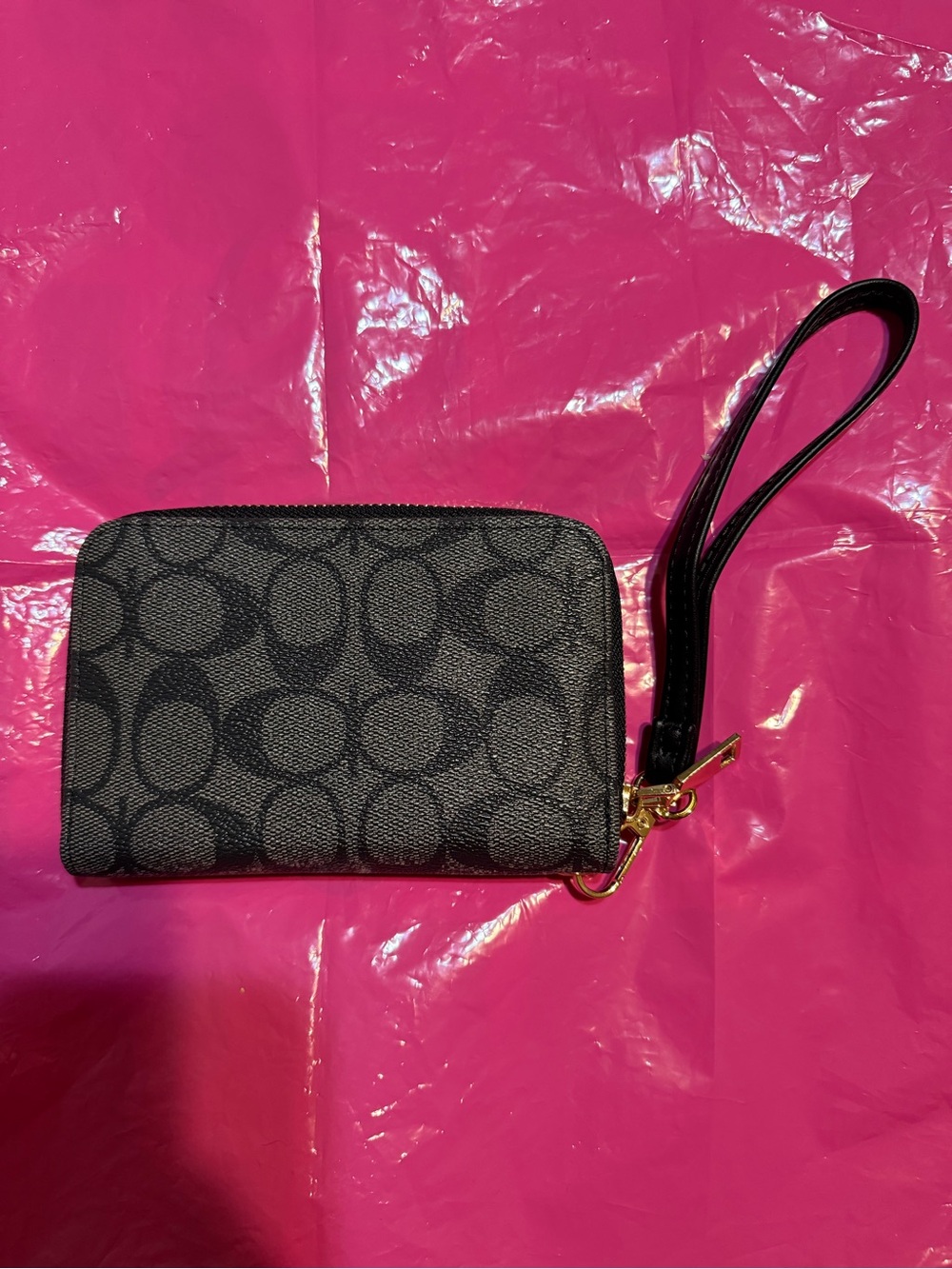Coach Black/Charcoal Signature Wristlet